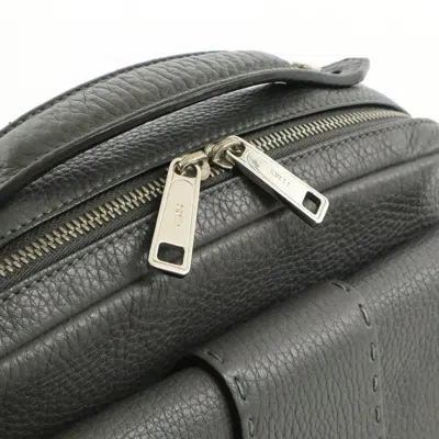 Pre-owned Fendi Black Gray Leather Backpack () In Multi