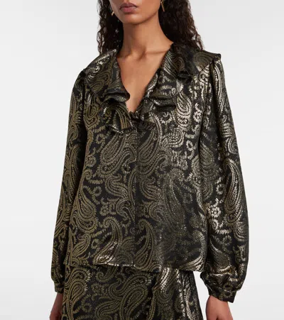 Etro Paisley Ruffled Silk-blend Blouse In Multi