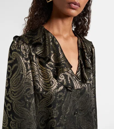 Etro Paisley Ruffled Silk-blend Blouse In Multi