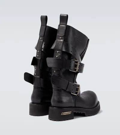 Balenciaga Venom Buckle-strap Leather Boots In Black