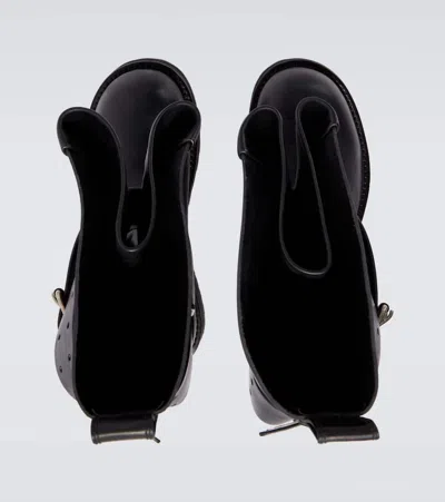 Balenciaga Venom Buckle-strap Leather Boots In Black