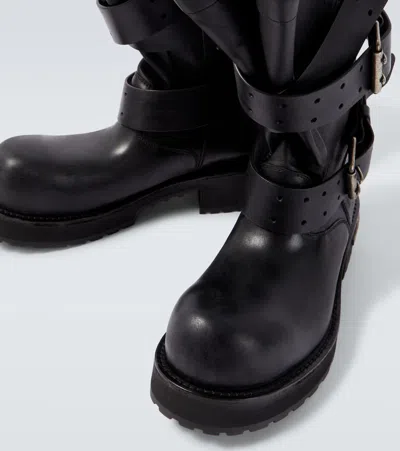 Balenciaga Venom Buckle-strap Leather Boots In Black