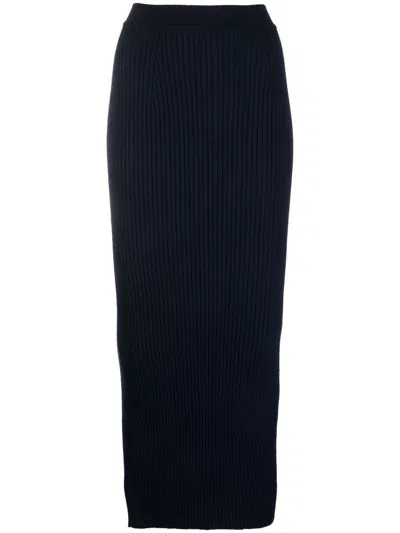Chloé Long Knitted Pencil Skirt In Black