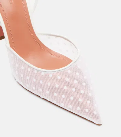 Amina Muaddi Sculptural Heel Leather Slingback Pumps In Neutral