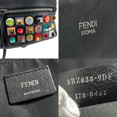Pre-owned Fendi Black Multi-color Leather Metal Backpack ()