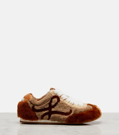 Loewe Ballet Runner 2.0 Sneakers In Shearling In Brown