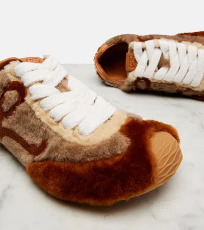 Loewe Ballet Runner 2.0 Sneakers In Shearling In Brown