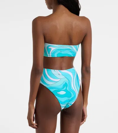 Pucci Marmo Bikini Top In Blue