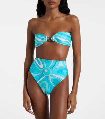 Pucci Marmo Bikini Top In Blue