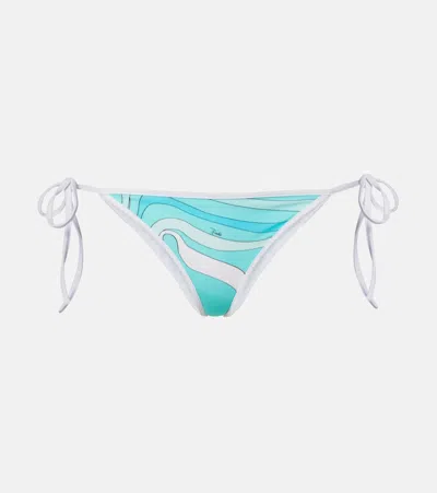 Pucci Marmo Bikini Bottoms In Blue
