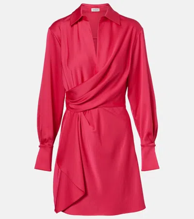 Simkhai Talit Draped Satin Wrap Dress In Red