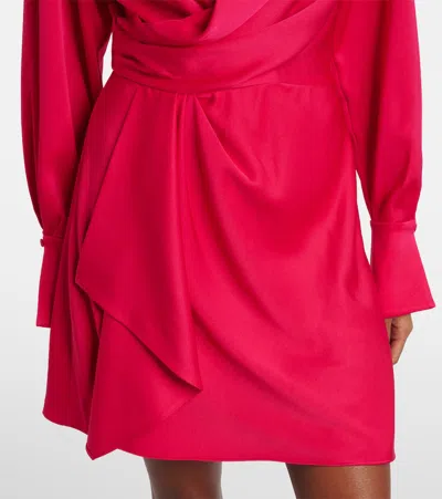 Simkhai Talit Draped Satin Wrap Dress In Red