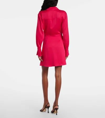 Simkhai Talit Draped Satin Wrap Dress In Red