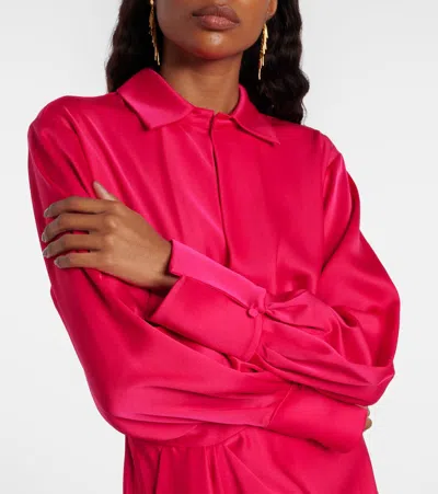 Simkhai Talit Draped Satin Wrap Dress In Red