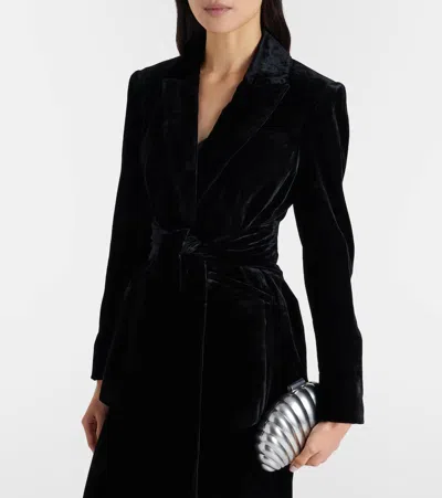 Veronica Beard Issel Velvet Blazer In Black
