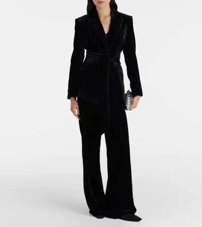 Veronica Beard Issel Velvet Blazer In Black