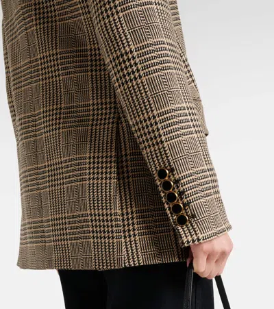 Veronica Beard Rhys Houndstooth Double-breasted Blazer In Brown