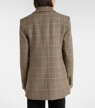 Veronica Beard Rhys Houndstooth Double-breasted Blazer In Brown