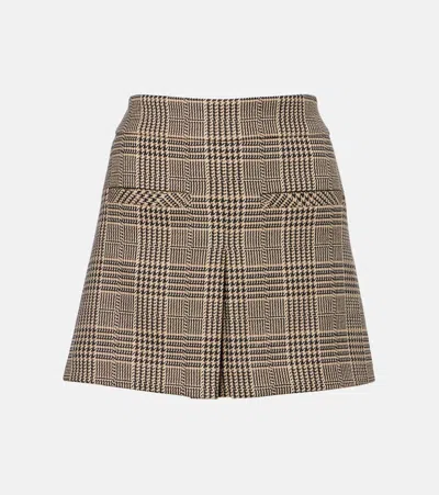 Veronica Beard Pavaline Houndstooth Miniskirt In Brown
