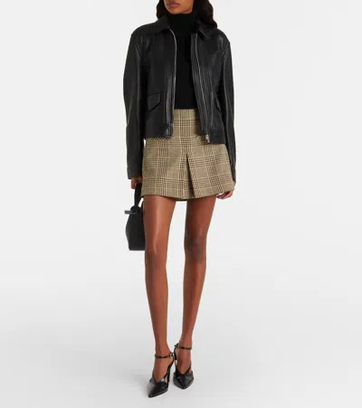 Veronica Beard Pavaline Houndstooth Miniskirt In Brown
