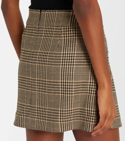 Veronica Beard Pavaline Houndstooth Miniskirt In Brown