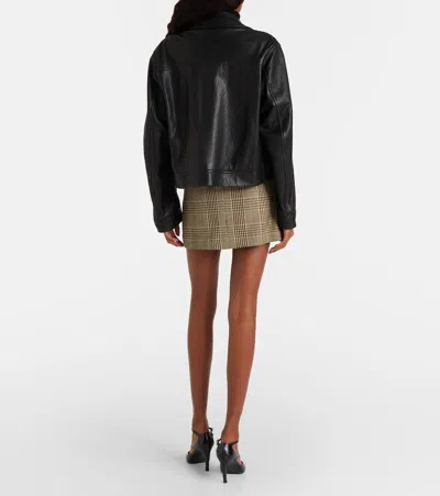 Veronica Beard Pavaline Houndstooth Miniskirt In Brown