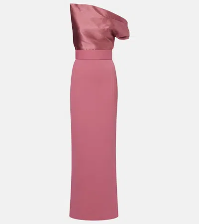 Solace London Magda Asymmetric Gown In Pink
