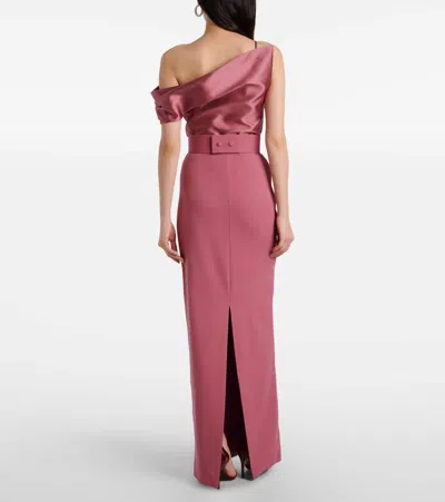 Solace London Magda Asymmetric Gown In Pink