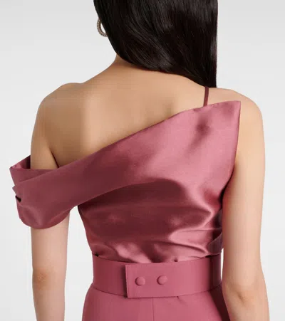 Solace London Magda Asymmetric Gown In Pink