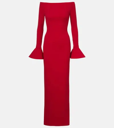 Solace London Anica Off-shoulder Gown In Red