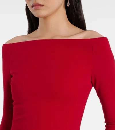 Solace London Anica Off-shoulder Gown In Red
