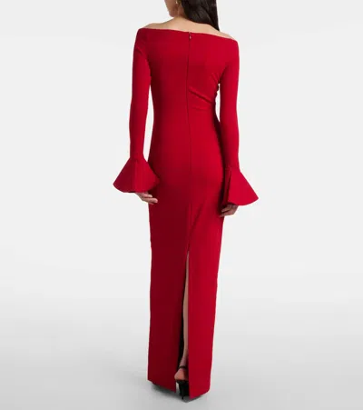 Solace London Anica Off-shoulder Gown In Red