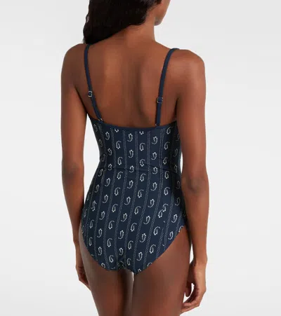 Tory Burch Balconette Swimsuit In Blue