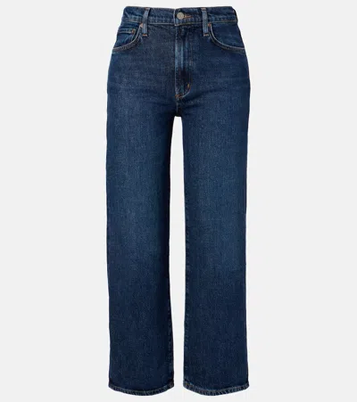 Agolde Harper Crop Straight Jeans In Blue