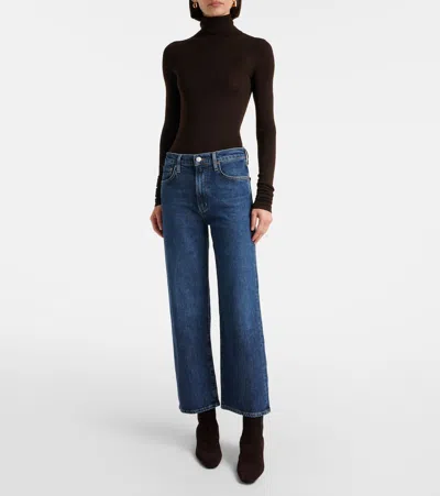 Agolde Harper Crop Straight Jeans In Blue