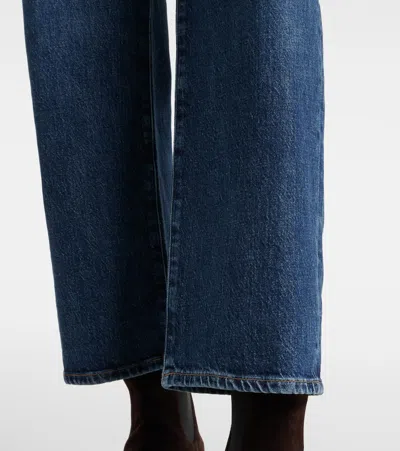 Agolde Harper Crop Straight Jeans In Blue