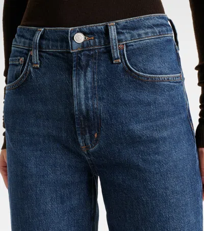 Agolde Harper Crop Straight Jeans In Blue