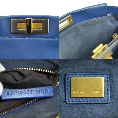 Pre-owned Fendi Blue Leather Handbag Shoulder Bag ()