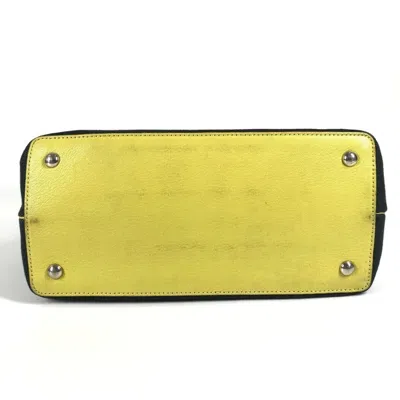 Pre-owned Fendi Blue Yellow Denim Handbag Tote Bag () In Multi