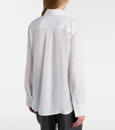 Ferragamo Gancini Silk Crêpe Shirt In Yellow