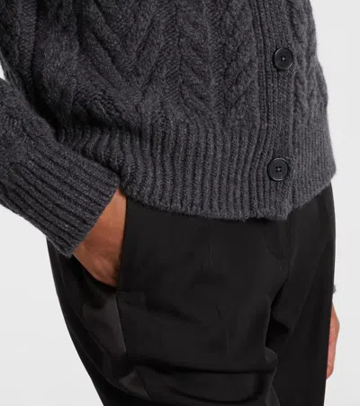 Alexander Mcqueen Embellished Wool And Cashmere Cardigan In Black