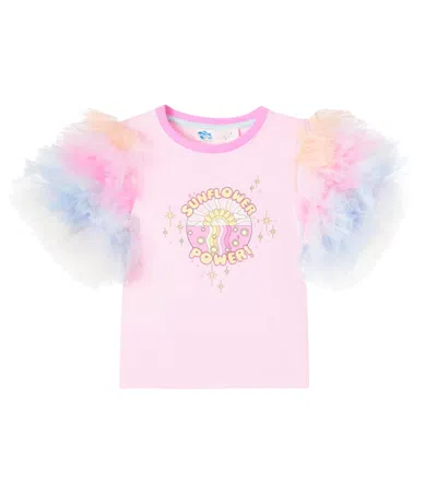 Tutu Du Monde Sunflower Power Printed Cotton T-shirt In Pink
