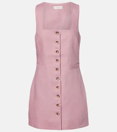Faithfull Jaques Linen Minidress In Pink