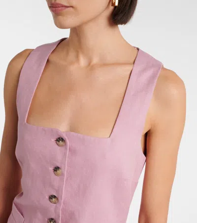 Faithfull Jaques Linen Minidress In Pink