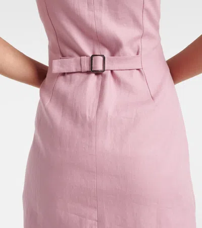 Faithfull Jaques Linen Minidress In Pink