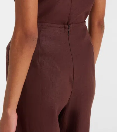 Faithfull Syna Linen Wide-leg Pants In Brown