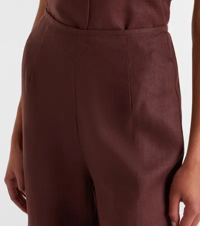 Faithfull Syna Linen Wide-leg Pants In Brown