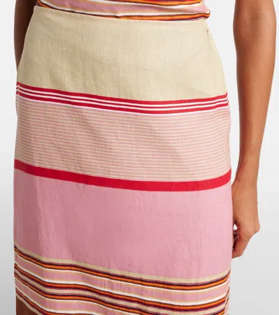 Faithfull Martina Striped Linen Maxi Skirt In Multi
