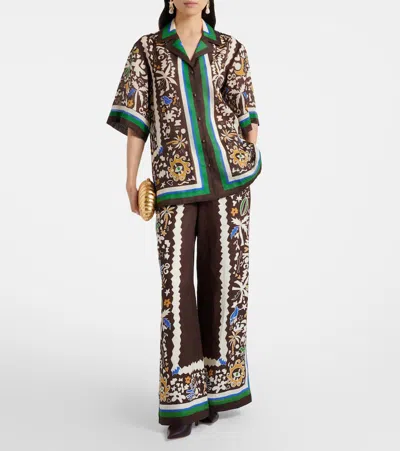 Alemais Maroc Oversized Printed Ramie Shirt In Multi