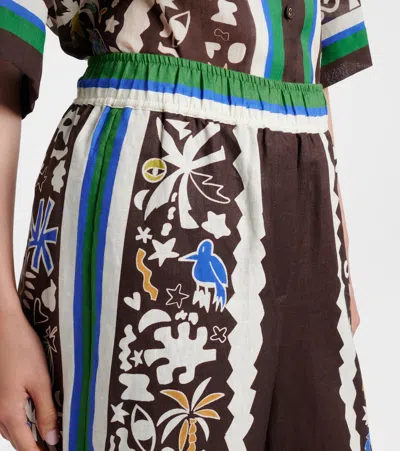 Alemais Printed Linen Wide-leg Pants In Multi